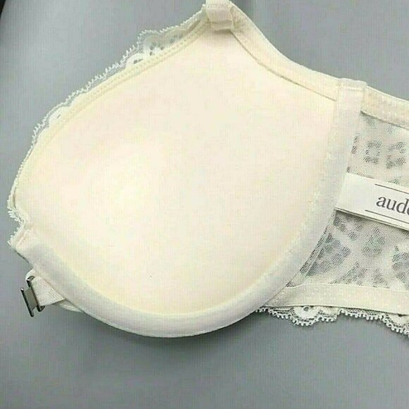 Auden Women’s Bra 32C White Radiant Plunge Push Up Underwire NEW - Picture 10 of 10